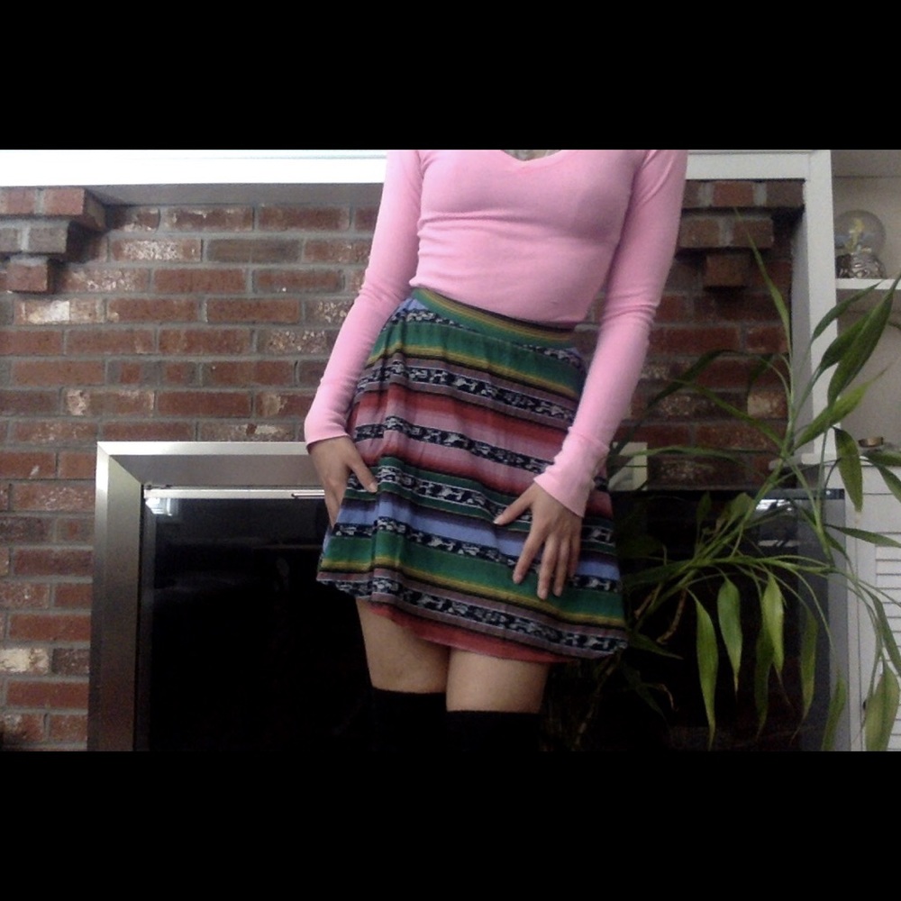 tribal print skater skirt